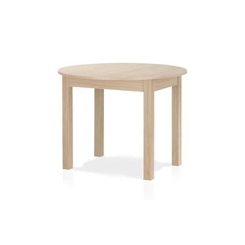 smart Esstisch Rund 100 cm Eiche, Küchentisch ausziehbar bis 140 cm, Esszimmertisch aus Holzwerkstoff inkl. erweiterbare Auszugsplatte, moderner Tisch für bis zu 6 Personen von smart
