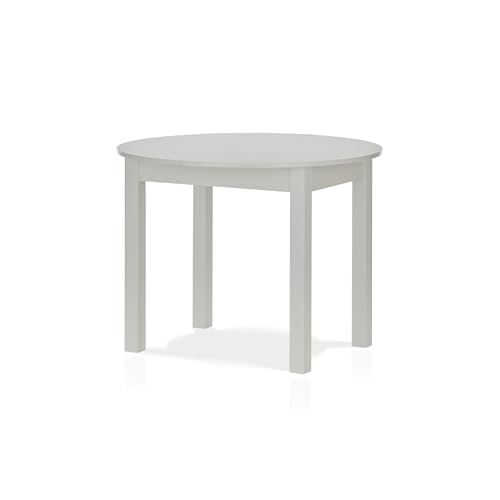 smart Esstisch Rund 100 cm Weiß, Küchentisch ausziehbar bis 140 cm, Esszimmertisch aus Holzwerkstoff inkl. erweiterbare Auszugsplatte, moderner Tisch für bis zu 6 Personen von smart