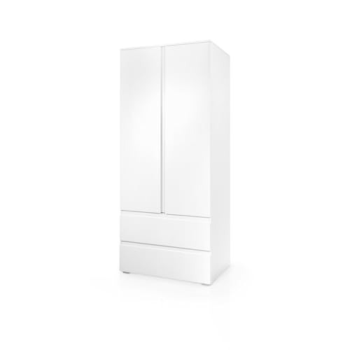 smart Kleiderschrank Kleiderstangen Schubfächer Einlegeböden Holzwerkstoff foliert weiß matt modern von smart