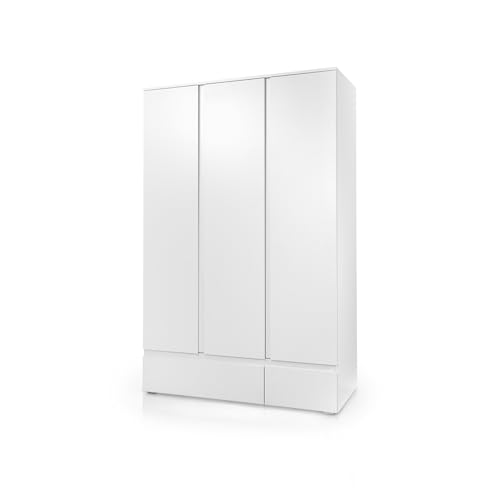 smart Kleiderschrank Kleiderstangen Schubfächer Einlegeböden Holzwerkstoff foliert weiß matt modern von smart
