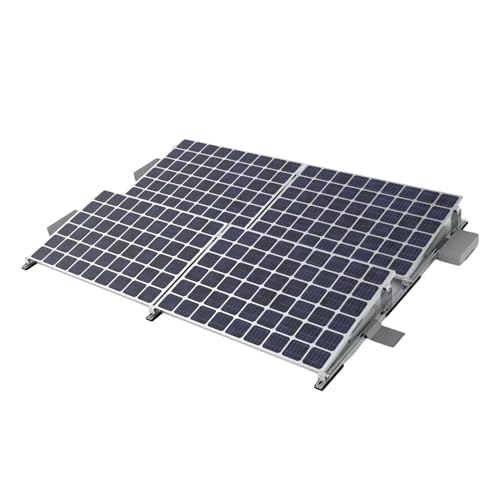SOLAR ALLin Flachdach Montagesystem Für Solaranlagen Mit 4 Modulen, Süd & Ost/West Ausrichtung (10°) von smartEC