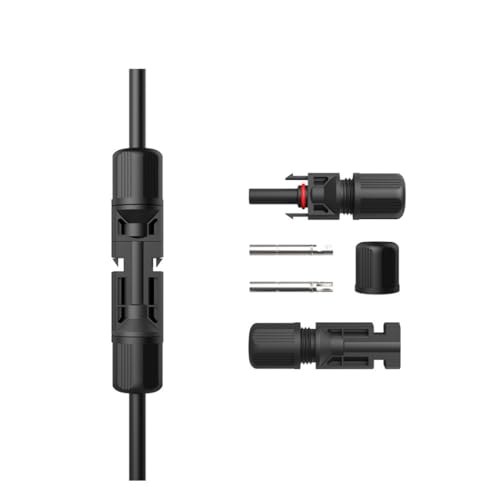 Solarstecker schwarz 2,5-6mm² Solarpanel Solarkabel Solar-Stecker MC4 IP67 wasserdichtem Stecker für Balkonkraftwerk Photovoltaik Verlängerungskabel von smartEC