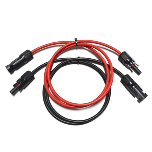 Verlängerungskabel Solar beidseitig Solarkabel Solarstecker schwarz/rot 4mm² inkl. Solarstecker für Solarmodule Photovoltaik hohe Flexibilität UV-beständig (2x 30m 4mm²) von smartEC