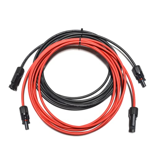 Solarkabel Verlängerungskabel Solarstecker schwarz rot 4-6mm² mit Solarstecker Solarmodule Solar Photovoltaik flexibel UV-beständig (2x 6m 6mm²) von smartEC