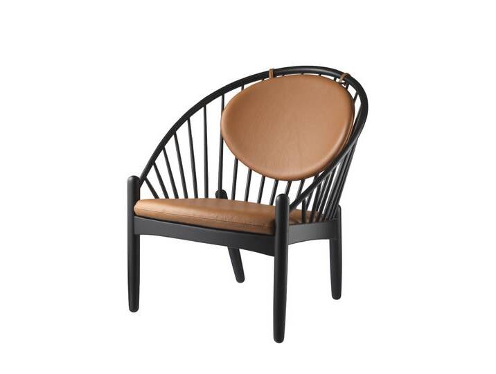 FDB Møbler J166 Jørna Sessel, eiche schwarz / leder cognac von smartambiente