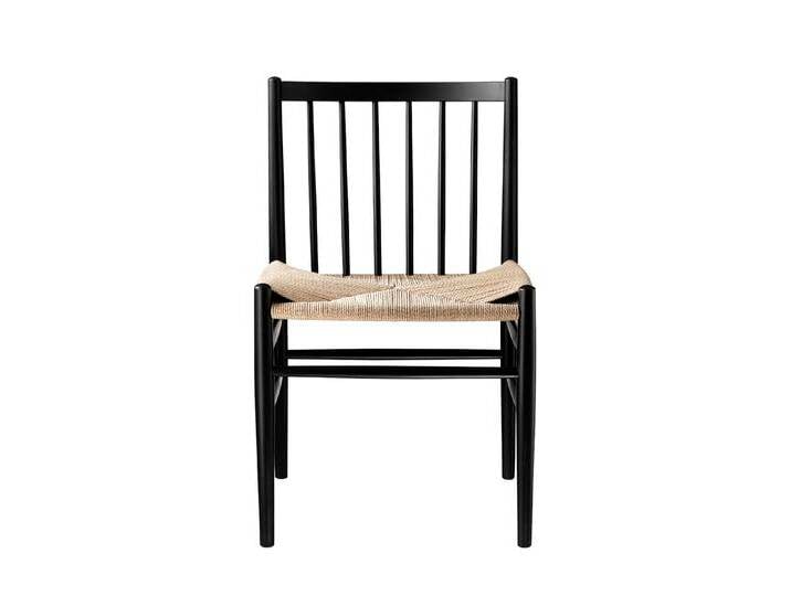 FDB Møbler J80 Stuhl, buche schwarz / naturgeflecht von smartambiente