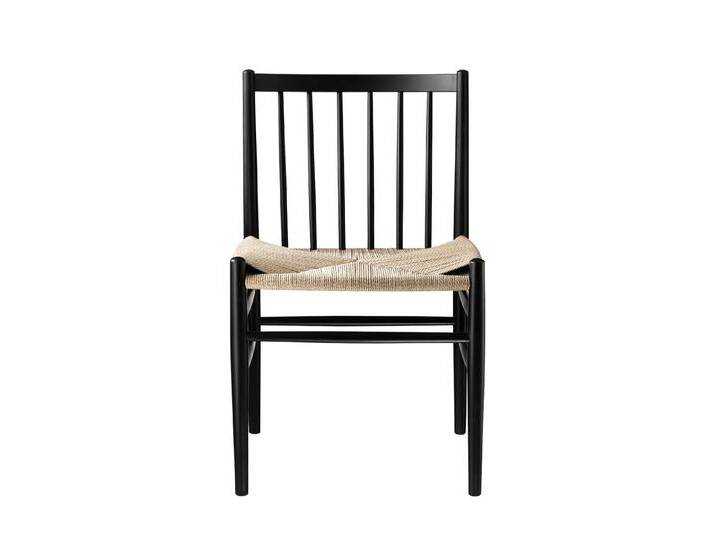 FDB Møbler J80 Stuhl, buche schwarz / naturgeflecht von smartambiente