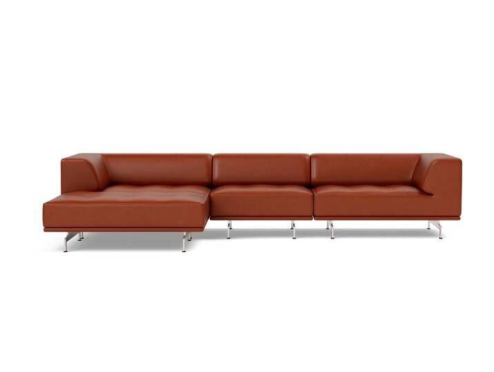 Fredericia Delphi Elements - Configuration A, brushed aluminium / leder cera 905 russet brown von smartambiente