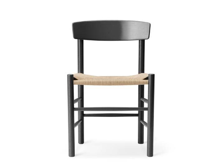 Fredericia J39 Mogensen Stuhl, buche schwarz lackiert / sitz schnurgeflecht natur von smartambiente