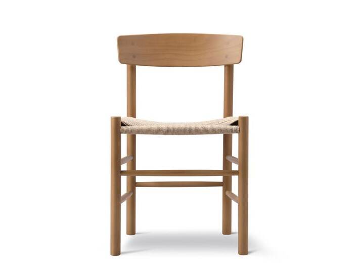 Fredericia J39 Mogensen Stuhl, buche vintage lackiert / sitz schnurgeflecht natur von smartambiente