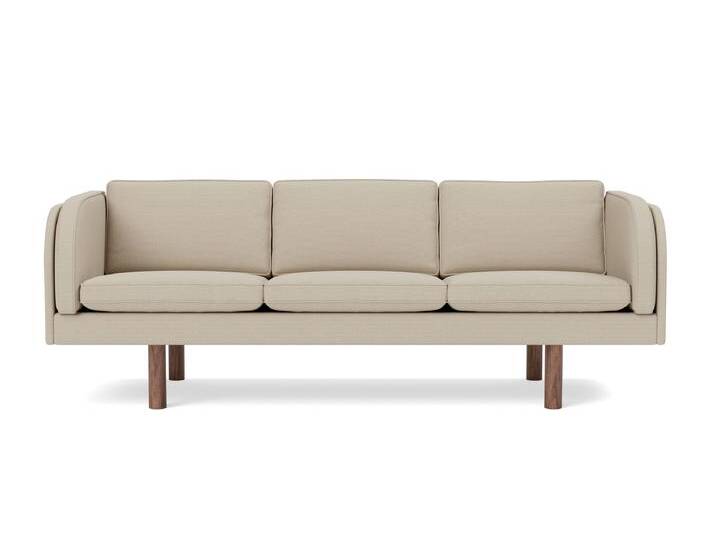 Fredericia JG Sofa 3-Sitzer, walnuss geölt / grand linen natur 0024 von smartambiente
