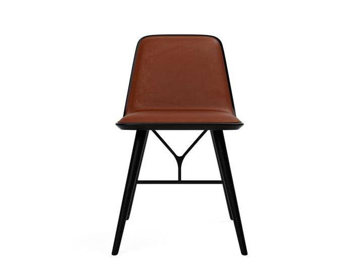 Fredericia Spine Wood Base Stuhl, esche schwarz / leder trace 8680 heritage brown von smartambiente