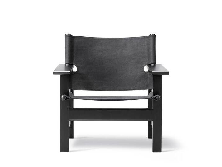 Fredericia The Canvas Chair, eiche schwarz lackiert / canvas schwarz von smartambiente