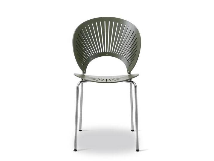 Fredericia Trinidad Stuhl, chrom / buche khaki green von smartambiente