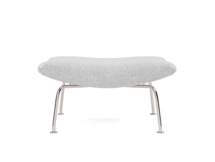 Fredericia Wegner Ox Ottoman, brushed steel / hallingdal 116 von smartambiente