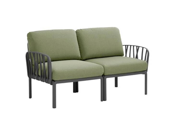Nardi Komodo Gartensofa 2-Sitzer, anthrazit / giungla sunbrella von smartambiente