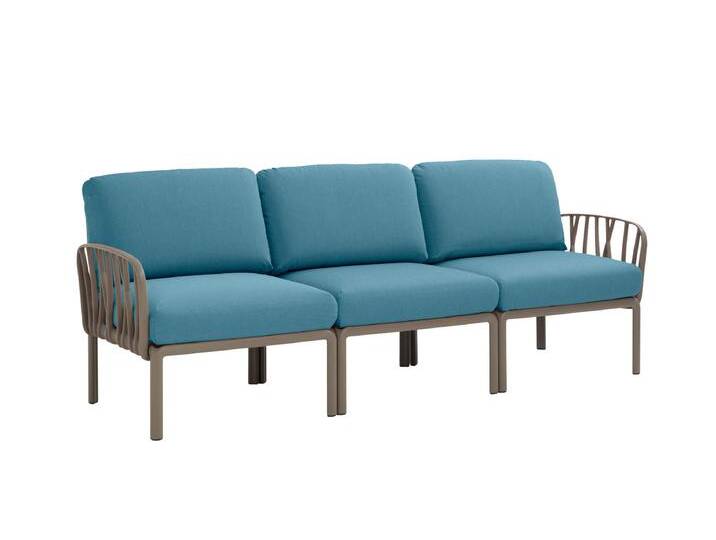 Nardi Komodo Gartensofa 3-Sitzer, tortora / adriatic sunbrella von smartambiente