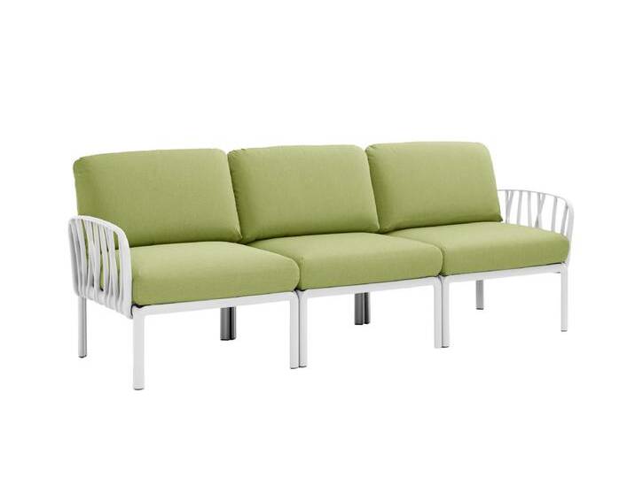 Nardi Komodo Gartensofa 3-Sitzer, weiß / avocado sunbrella von smartambiente