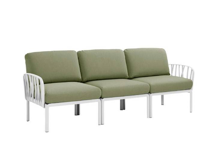 Nardi Komodo Gartensofa 3-Sitzer, weiß / giungla sunbrella von smartambiente