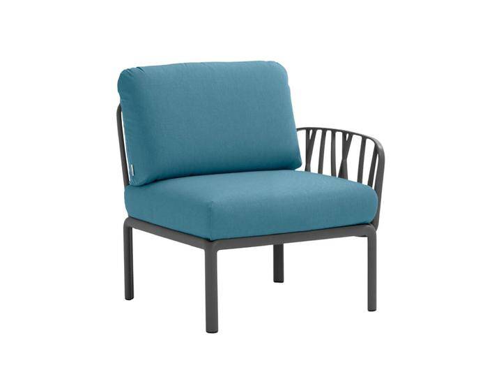Nardi Komodo Modulsofa Seitenelement, anthrazit / adriatic sunbrella von smartambiente