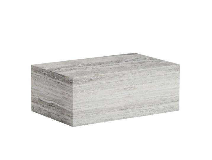 Norr11 Cubism Couchtisch, large, travertin silber von smartambiente