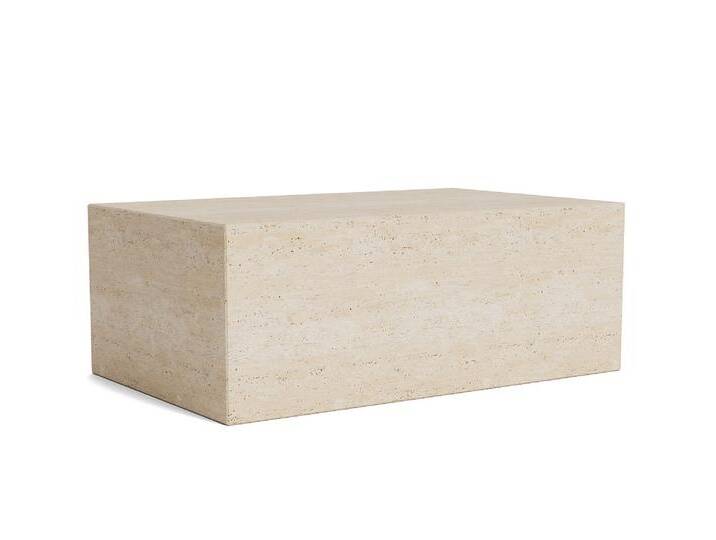 Norr11 Cubism Couchtisch, large, travertin von smartambiente