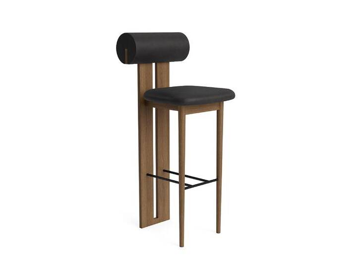 Norr11 Hippo Barhocker, höhe 75 cm, eiche hell geräuchert / dunes anthrazit 21003 von smartambiente