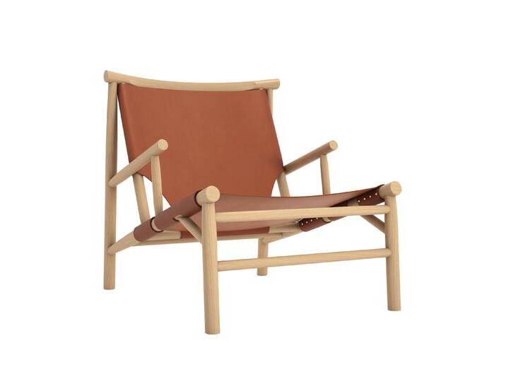 Norr11 Samurai Chair, eiche natur / harness leder cognac von smartambiente