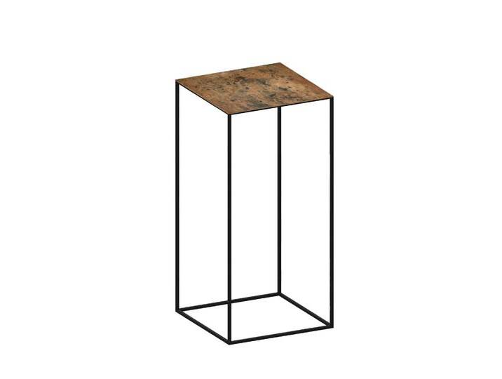 Zeus Slim Irony Art Beistelltisch, 31 x H 64 cm, schwarz / rust von smartambiente