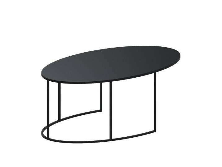 Zeus Slim Irony Oval Beistelltisch, 72 x 42 cm, kupferschwarz von smartambiente