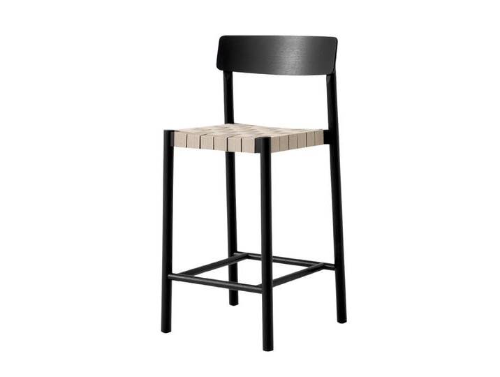 &Tradition Betty TK12 Barhocker, höhe 65 cm, schwarz / gewebe natur von smartambiente