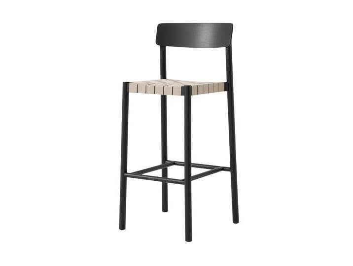 &Tradition Betty TK15 Barhocker, höhe 75 cm, schwarz / gewebe natur von smartambiente