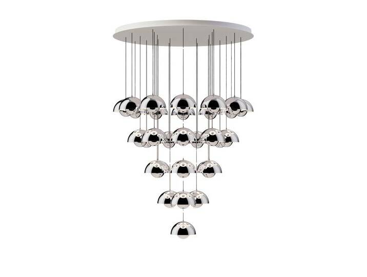 &Tradition Flowerpot VP1 Kronleuchte, 31 pendants, chrome plated von smartambiente