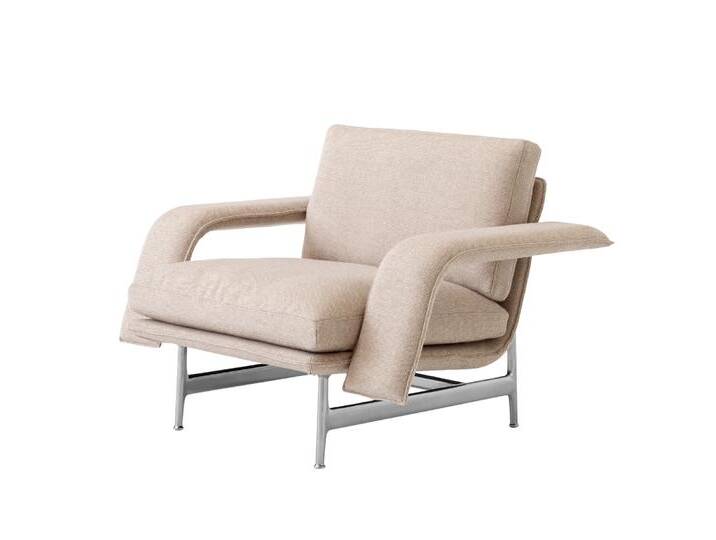 &Tradition Meantime AV29 Lounge Chair, polished aluminium / hallingdal 0220 von smartambiente