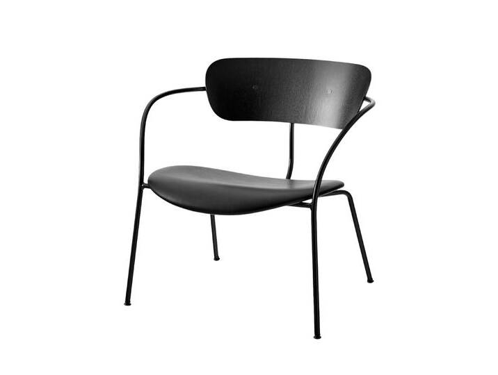&Tradition Pavilion AV6 Loungesessel, eiche schwarz lackiert / noble aniline leder schwarz &Tradition Pavilion AV6 Loungesessel, eiche schwarz lackiert / noble aniline leder schwarz von smartambiente
