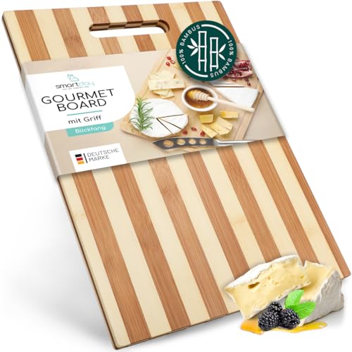 smartday Schneidebrett Holz XXL | Bambusschneidebrett groß 40 x 30cm I Küchenbrett Extra massiv & langlebig I Schneidbrett Holzschneidebrett für Küche & Servieren von smartday