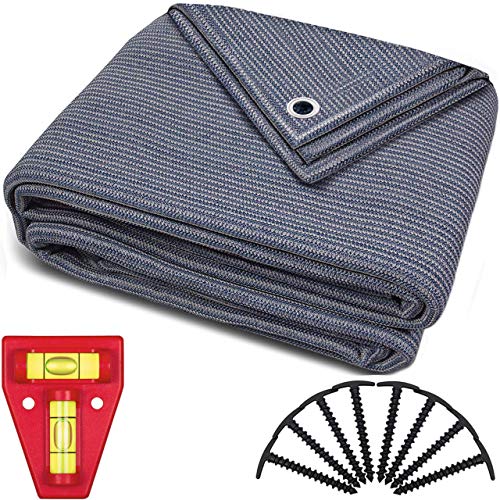 smartpeas Vorzeltteppich 300x400 cm - Camping Outdoor Teppich Blau/Grau - Camping Vorzeltteppich ist Aus Polyethylen (HDPE) Mit Edelstahl-Ösen Robust und Waschbar von smartpeas