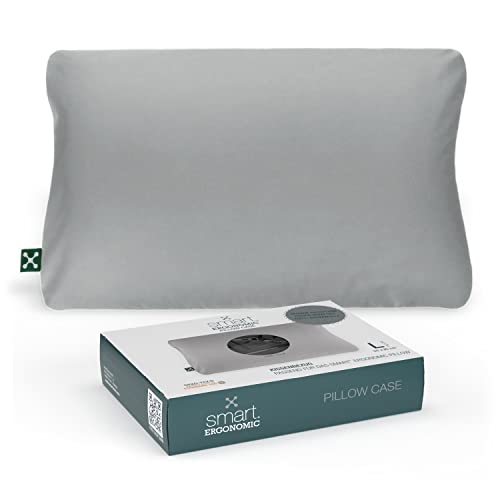smartsleep smart® Ergonomic Pillow CASE - Passgenauer Kissenbezug für das smart Ergonomic Pillow I 100% Baumwolle I weich und kuschelig für einen Guten Schlaf I Farbe Grau I Oeko-TEX 100 von smartsleep