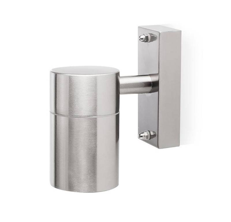 smartwares Außen-Wandleuchte, Leuchtmittel nicht inklusive, Wandlampe Wandleuchte Außenlampe Balkon IP44 Edelstahl silber 1x GU10 von smartwares