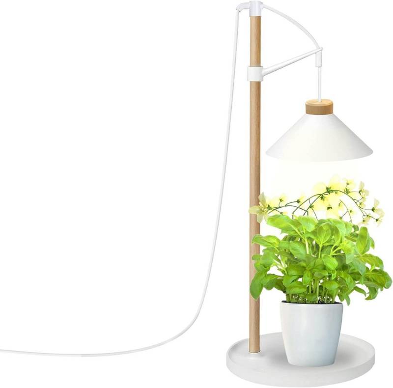 smartwares Pflanzenlampe LED 9W Gewächslampe für Kräuter & Blume 4000K Höhenverstellbar Weiß, LED fest integriert, 4000K, 550lm, 120°, 9W, Tag/Nacht-Zyklus von smartwares