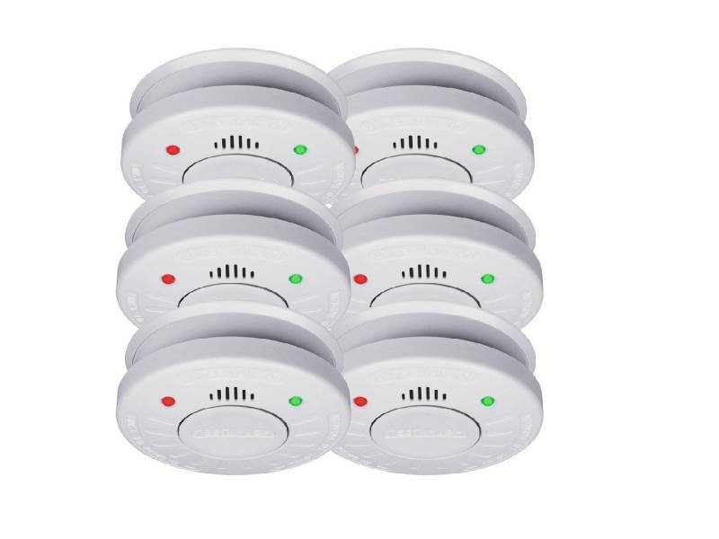 smartwares Rauchmelder (6er Set Optischer Mini Rauchwarnmelder mit 10 Jahres Batterie) von smartwares