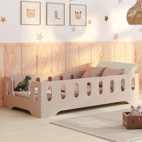 smartwood Bodenbett 90x200 Kaschmir - Montessori Kinderbett aus Holz mit FSC-Zertifikat TILA 2B mit Rausfallschutz & Lattenrost bis 230kg belastbar - Einfache Montage smartwood Bodenbett 90x200 Kaschmir - Montessori Kinderbett aus Holz mit FSC-Zertifikat TILA 2B mit Rausfallschutz & Lattenrost bis 230kg belastbar - Einfache Montage von smartwood