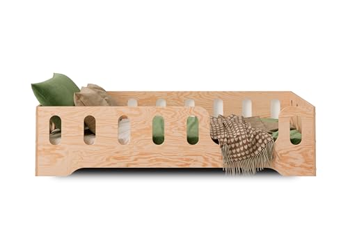 smartwood Kinderbett Bodenbett 100x200 mit Rausfallschutz & Lattenrost - Holz - Kinder Montessori FSC-Zertifiziertes Holzbett mit glatten Kanten - Schnelle Montage - Bis 230 kg belastbar - TILA 2P smartwood Kinderbett Bodenbett 100x200 mit Rausfallschutz & Lattenrost - Holz - Kinder Montessori FSC-Zertifiziertes Holzbett mit glatten Kanten - Schnelle Montage - Bis 230 kg belastbar - TILA 2P von smartwood