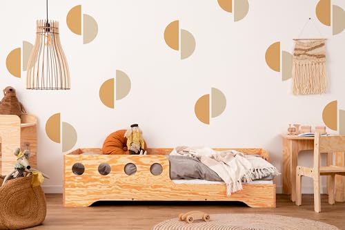 smartwood TILA 5P Kinderbett 120x200 mit Lattenrost und Rausfallschutz - Holz Kinderbett für Jungen & Mädchen - Montessori Bett mit Rausfallschutz und Lattenrost 200x120cm - Naturholz - lackiert von smartwood