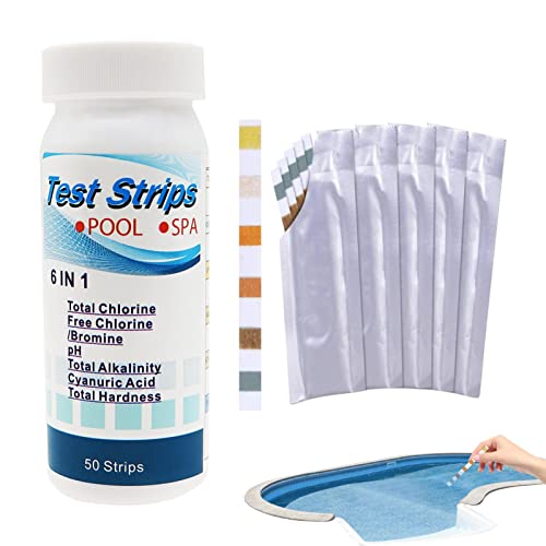 smashing Pool-Teststreifen | 6 in 1 Pool Teststreifen 50er Set - Pool-Testkit für Gesamtalkalität, pH-Wert, freies Chlor, Gesamthärte, Cyanursäure und Gesamtchlor von smashing