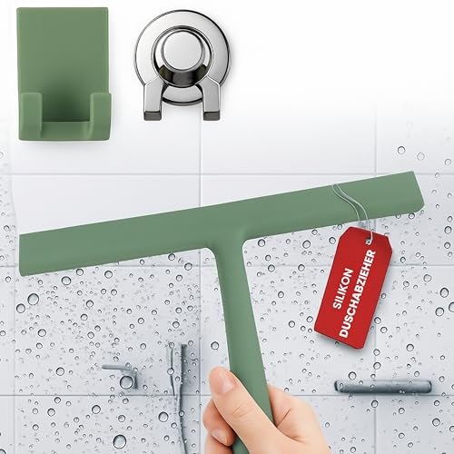 Premium Duschabzieher Silikon Abzieher Dusche Badezimmer Duschwand Fenster Zubehör Mit Halterung Fensterwischer Fensterreinigung Fensterabzieher Profi Fensterputzer von smhsy.de