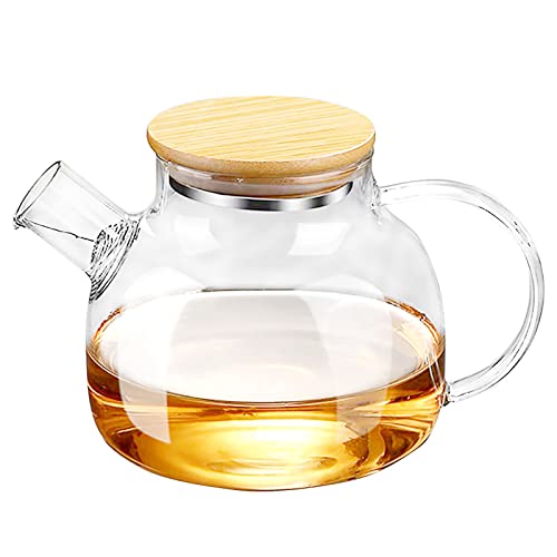 Glas-Teekanne mit Teesieb, groß, hitzebeständig, für blühenden und losen Tee, 1000 ml von smilelily