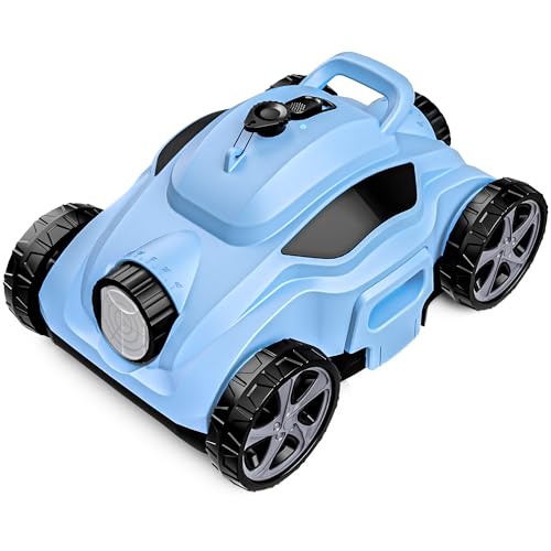 smilesun Kabelloser Poolroboter mit Starker Saugkraft & Selbsteinparkfunktion – 110 Min. Laufzeit Automatischer Poolsauger für Über- und Unterwasserpools bis 100 m² von smilesun