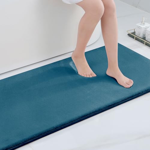 Smiry Badematte aus Memory-Schaum, extra weich und saugfähig, rutschfest, waschbar, Teppich für Boden, Dusche und Badewanne, Pfauenblau Smiry Badematte aus Memory-Schaum, extra weich und saugfähig, rutschfest, waschbar, Teppich für Boden, Dusche und Badewanne, Pfauenblau von smiry