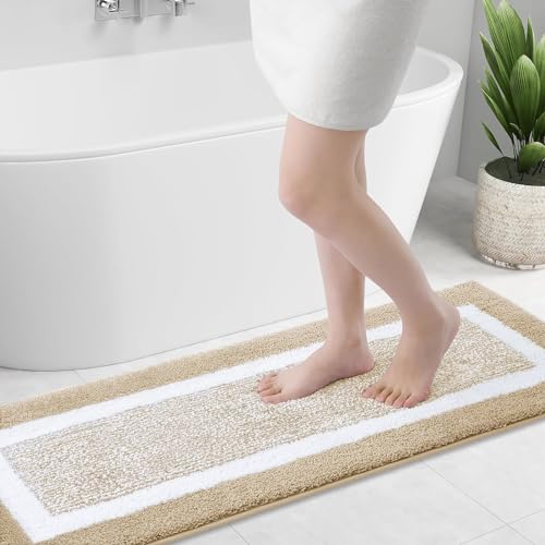 smiry rutschfeste Badezimmerteppich, Super Weich Saugfähig Badematte Waschbar Badteppich Flauschiger Duschvorleger für Badezimmer Mikrofaser Badvorleger Badematten- 40x120 cm, Beige smiry rutschfeste Badezimmerteppich, Super Weich Saugfähig Badematte Waschbar Badteppich Flauschiger Duschvorleger für Badezimmer Mikrofaser Badvorleger Badematten- 40x120 cm, Beige von smiry